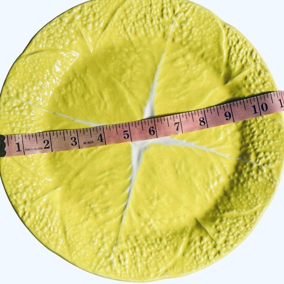 Vintage Secla Cabbage Yellow Dinner Plate 10 3/4" Majolica from Portugal - Picture 4 of 4